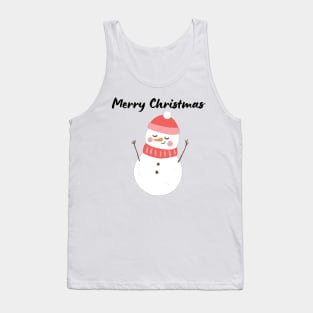 Merry Christmas - Cute Funny Snowman with Carrot Tank Top